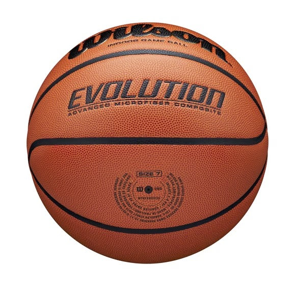 Wilson Evolution Indoor Game Basketball - Black, Size 7 - 29.5"