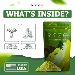 RYZE Organic Mushroom Matcha with 6 Adaptogenic Mushrooms, 30 Servings My Store