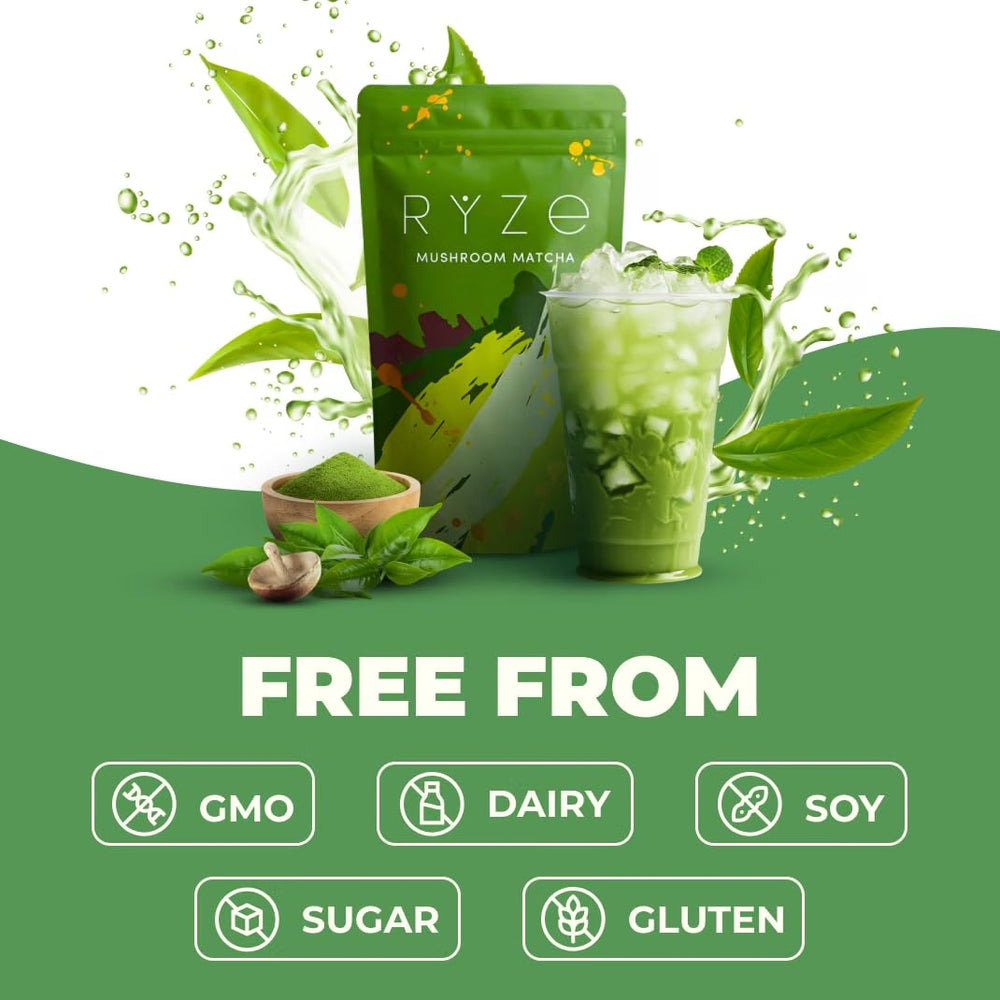 RYZE Organic Mushroom Matcha with 6 Adaptogenic Mushrooms, 30 Servings My Store