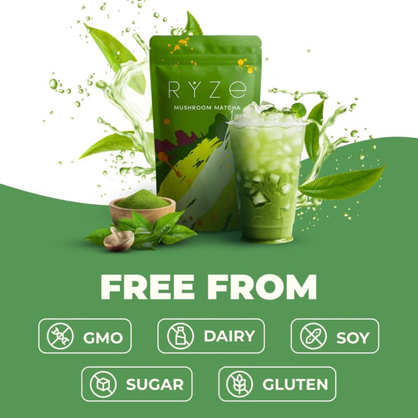RYZE Organic Mushroom Matcha with 6 Adaptogenic Mushrooms, 30 Servings My Store