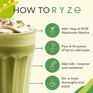 RYZE Organic Mushroom Matcha with 6 Adaptogenic Mushrooms, 30 Servings My Store