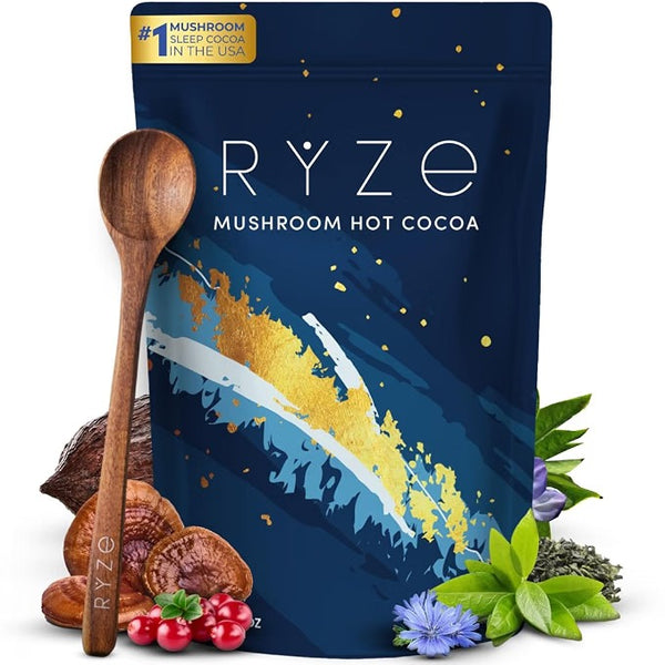 RYZE Mushroom Hot Cocoa with Melatonin, Reishi & L-Theanine, 20 Servings My Store