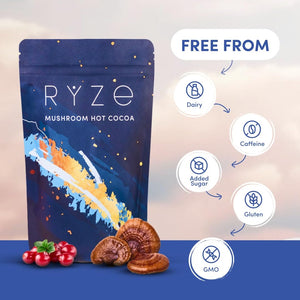 RYZE Mushroom Hot Cocoa with Melatonin, Reishi & L-Theanine, 20 Servings My Store