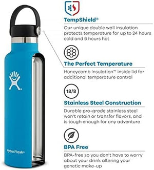 Hydro Flask - Water Bottle 709 ml (24 oz) - Vacuum Insulated Stainless Steel Water Bottle with Leak Proof Flex Cap and Powder Coat - BPA-Free - Standard Mouth - Watermelon My Store