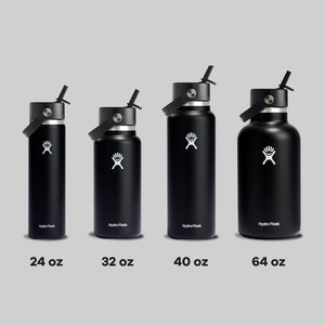 Hydro Flask Water Bottle - Insulated Stainless Steel - Wide Straw Lid, Non Spill, Leakproof in 32 Oz Black My Store