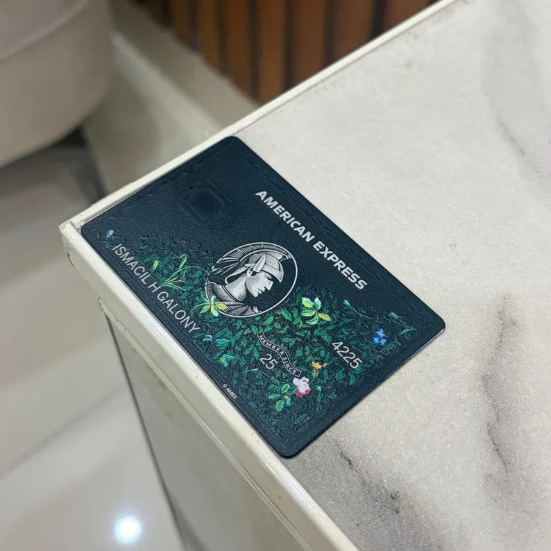Custom AMEX Black Art Metal Card - Custom Metal Card - Personalized Metal Card - Laser Engraved - Handmade Novelty Gift - Wallet Card My Store