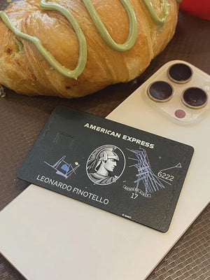 Custom AMEX Black Art Metal Card - Custom Metal Card - Personalized Metal Card - Laser Engraved - Handmade Novelty Gift - Wallet Card