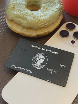 Custom AMEX Black Metal Card - Centurion Card - Personalized Metal Card - Laser Engraved - Handmade Novelty Gift - Wallet Card