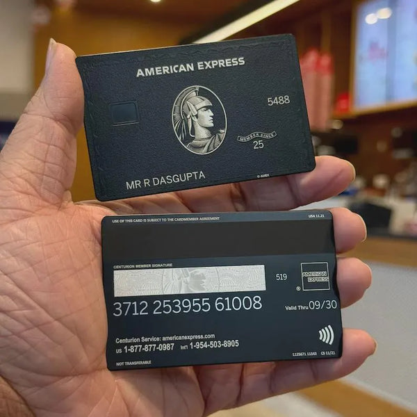 Custom AMEX Black Metal Card - Centurion Card - Personalized Metal Card - Laser Engraved - Handmade Novelty Gift - Wallet Card