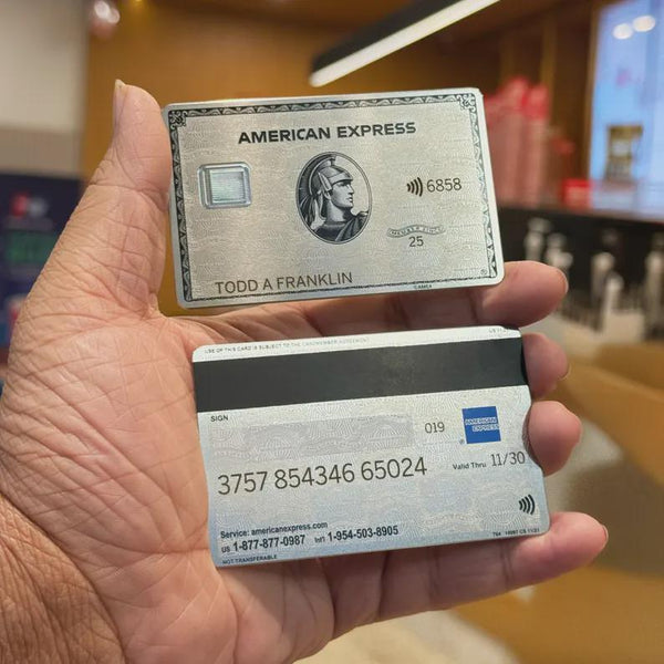 Tap to Pay Custom AMEX Platinum Metal Card - Custom Card. NFC Metal Card - Laser Engraved - Handmade Novelty Gift - Wallet Card