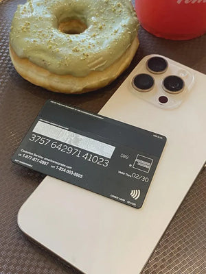 Custom AMEX Black Card - Centurion Metal Card - Personalized Metal Card - Laser Engraved - Handmade Novelty Gift - Wallet Card