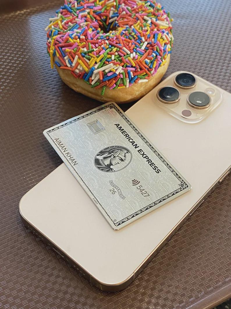 Custom AMEX Silver Metal Card - Custom Card - Personalized Metal Card - Laser Engraved - Handmade Novelty Gift - Wallet Card