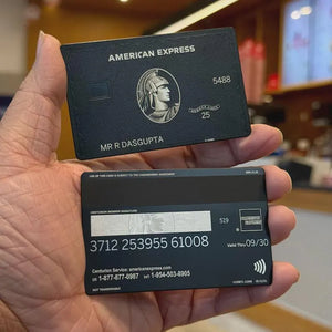 Custom AMEX Black Metal Card - Centurion Card - Personalized Metal Card - Laser Engraved - Handmade Novelty Gift - Wallet Card