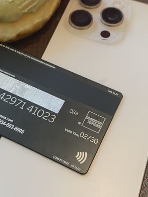 Custom AMEX Black Art Metal Card - Custom Metal Card - Personalized Metal Card - Laser Engraved - Handmade Novelty Gift - Wallet Card